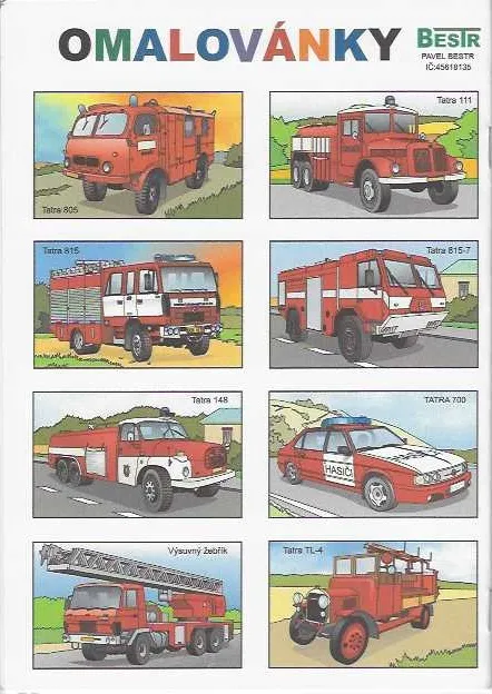 Omaľovánky Bestr A5 Hasiči